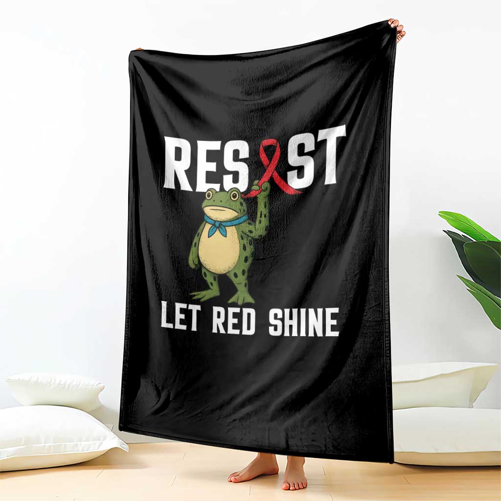Resist Frog AIDS Awareness Throw Blanket Funny Portland Activist Meme HIV Support Red Ribbon TS14 Print Your Wear