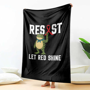 Resist Frog AIDS Awareness Throw Blanket Funny Portland Activist Meme HIV Support Red Ribbon - Print Your Wear