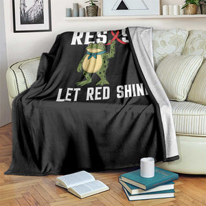 Resist Frog AIDS Awareness Throw Blanket Funny Portland Activist Meme HIV Support Red Ribbon - Print Your Wear