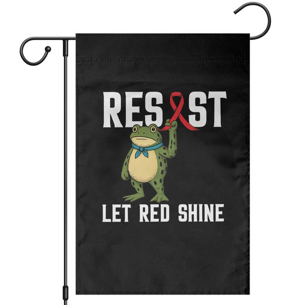 Resist Frog AIDS Awareness Garden Flag Funny Portland Activist Meme HIV Support Red Ribbon - Print Your Wear