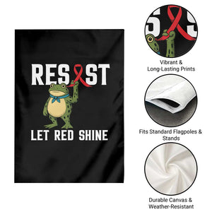 Resist Frog AIDS Awareness Garden Flag Funny Portland Activist Meme HIV Support Red Ribbon - Print Your Wear