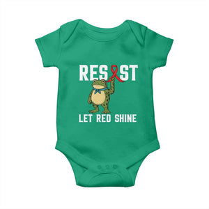 Resist Frog AIDS Awareness Baby Onesie Funny Portland Activist Meme HIV Support Red Ribbon TS14 Irish Green Print Your Wear
