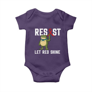 Resist Frog AIDS Awareness Baby Onesie Funny Portland Activist Meme HIV Support Red Ribbon TS14 Purple Print Your Wear
