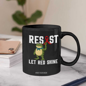 Resist Frog AIDS Awareness Coffee Mug Funny Portland Activist Meme HIV Support Red Ribbon TS14 Print Your Wear