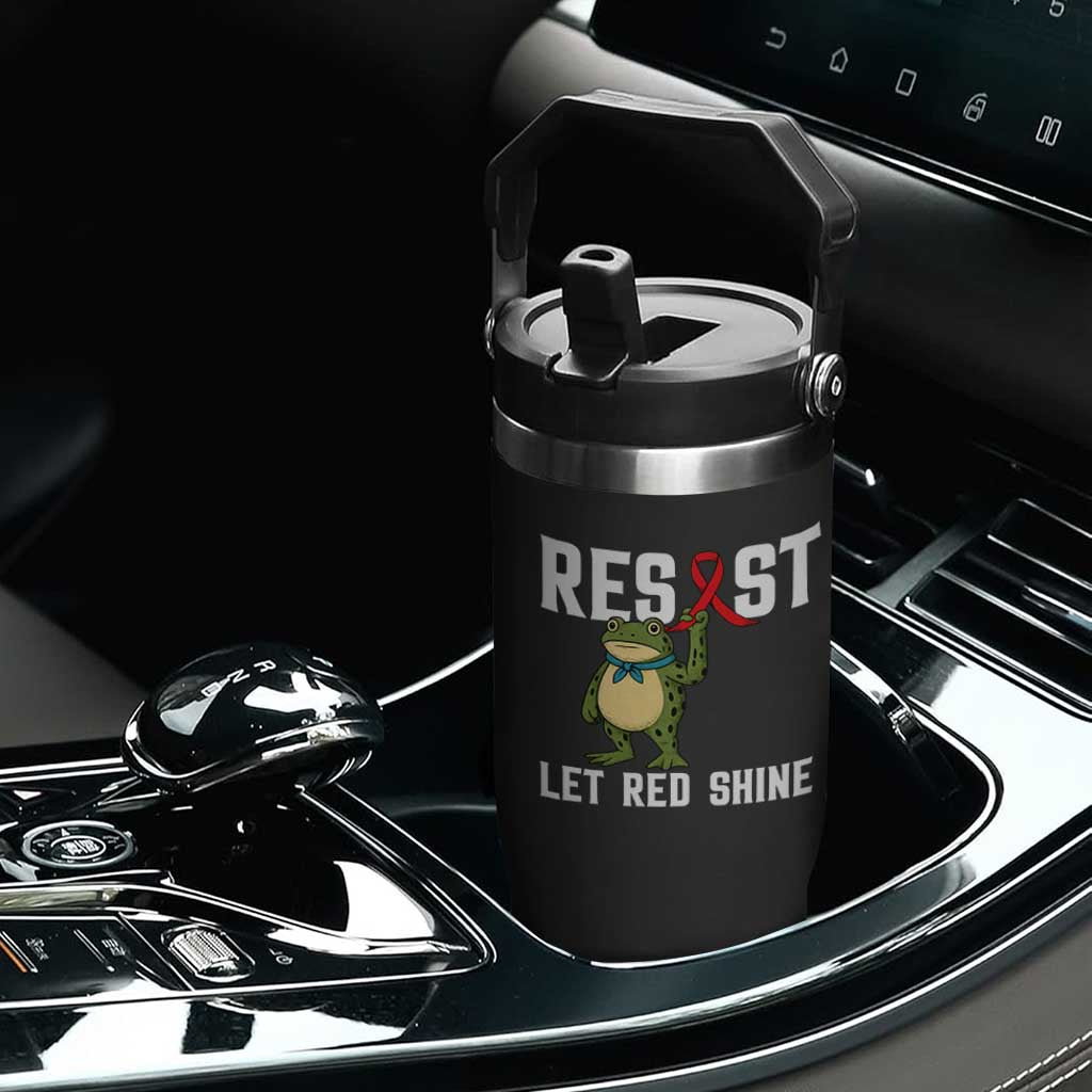 Resist Frog AIDS Awareness Flip Straw Tumbler Funny Portland Activist Meme HIV Support Red Ribbon TS14 Print Your Wear