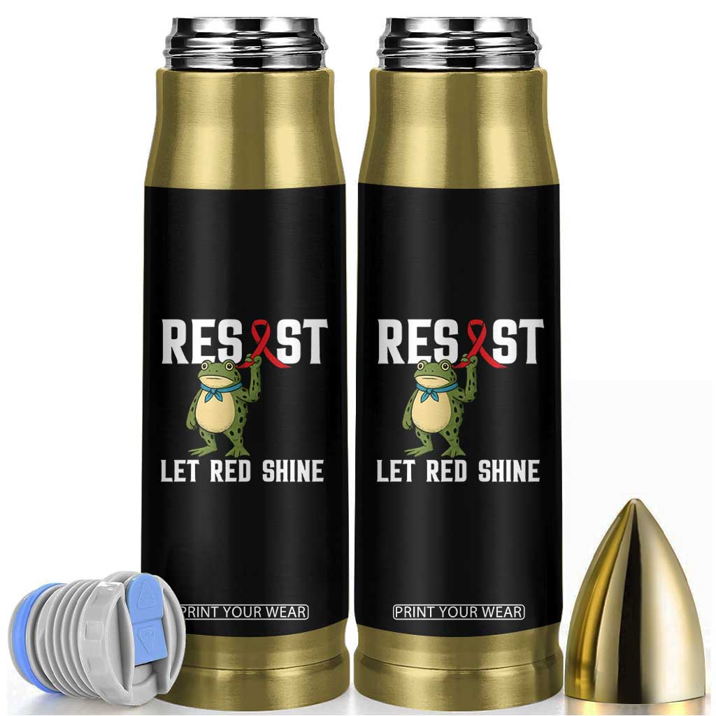 Resist Frog AIDS Awareness Bullet Tumbler Funny Portland Activist Meme HIV Support Red Ribbon - Print Your Wear