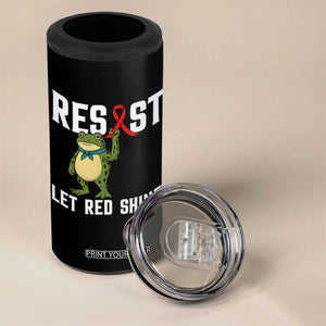 Resist Frog AIDS Awareness 4 in 1 Can Cooler Tumbler Funny Portland Activist Meme HIV Support Red Ribbon TS14 Print Your Wear