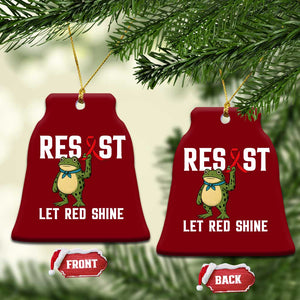 Resist Frog AIDS Awareness Ceramic Ornament Funny Portland Activist Meme HIV Support Red Ribbon - Print Your Wear