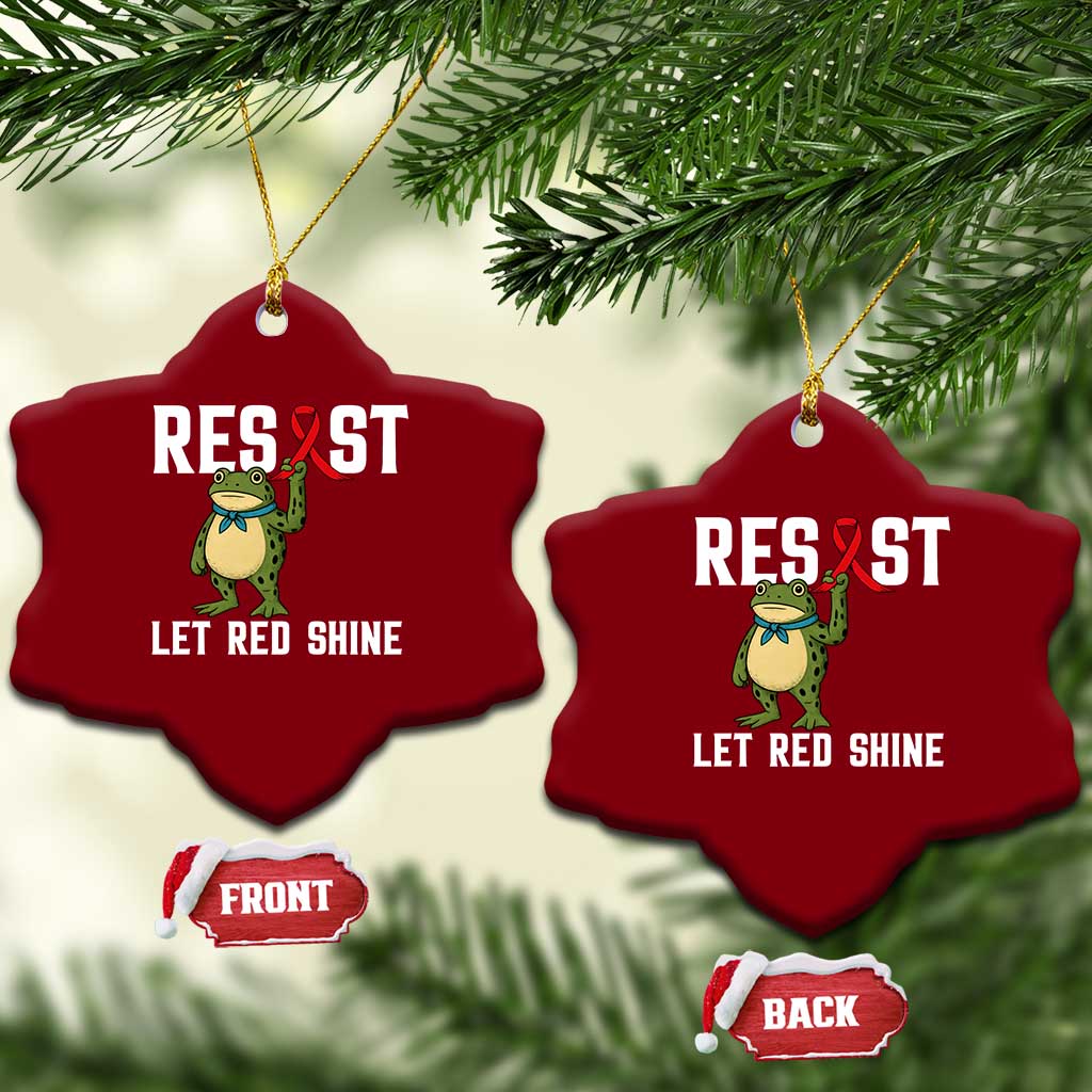 Resist Frog AIDS Awareness Ceramic Ornament Funny Portland Activist Meme HIV Support Red Ribbon TS14 Print Your Wear