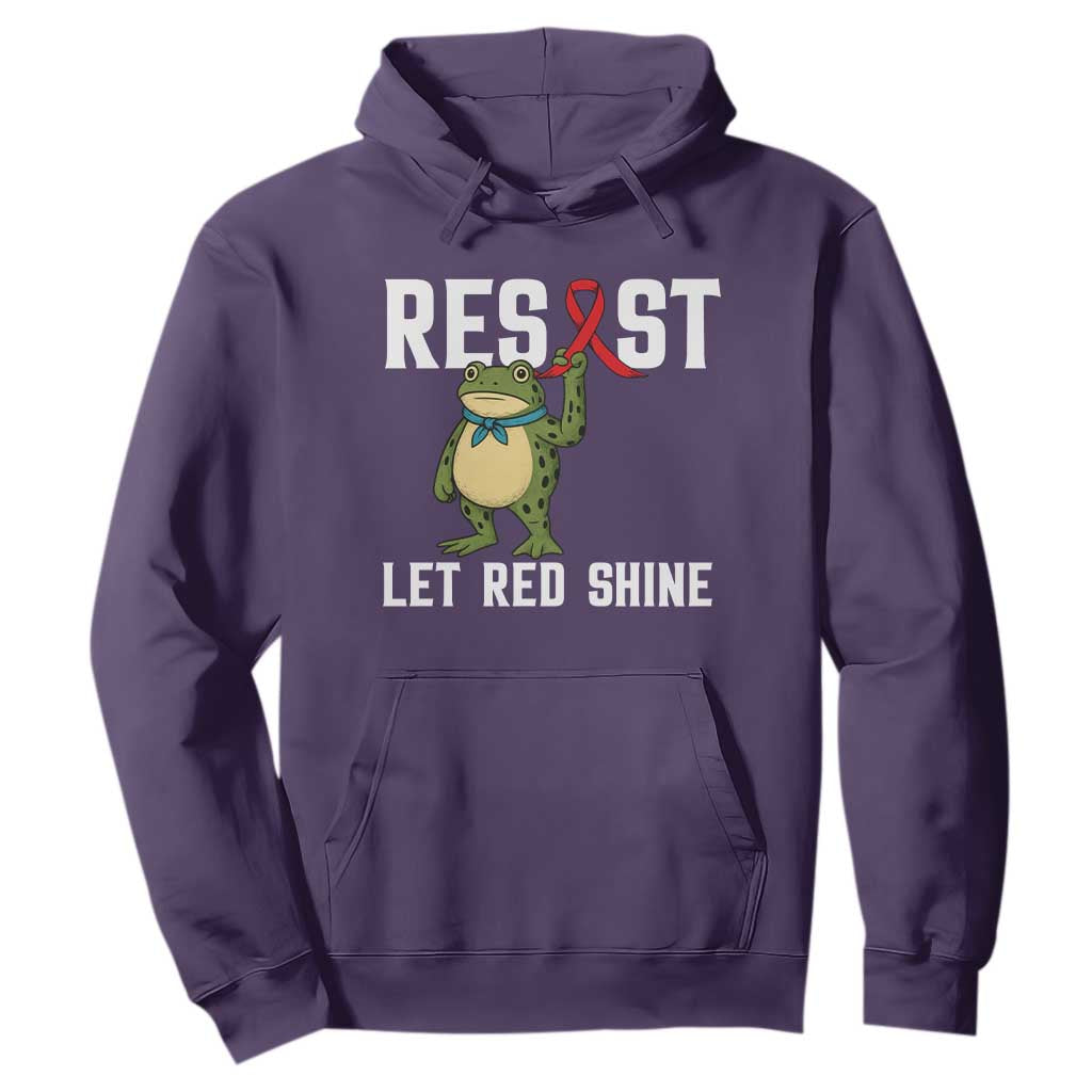 Resist Frog AIDS Awareness Hoodie Funny Portland Activist Meme HIV Support Red Ribbon TS14 Purple Print Your Wear