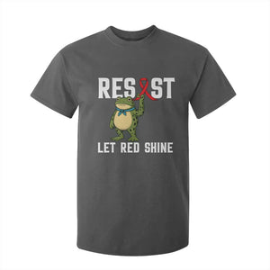 Resist Frog AIDS Awareness T Shirt For Kid Funny Portland Activist Meme HIV Support Red Ribbon TS14 Dark Heather Print Your Wear