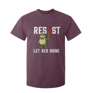 Resist Frog AIDS Awareness T Shirt For Kid Funny Portland Activist Meme HIV Support Red Ribbon TS14 Maroon Print Your Wear