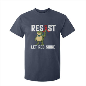 Resist Frog AIDS Awareness T Shirt For Kid Funny Portland Activist Meme HIV Support Red Ribbon TS14 Navy Print Your Wear