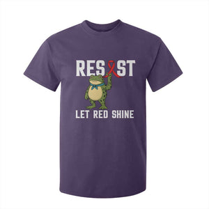 Resist Frog AIDS Awareness T Shirt For Kid Funny Portland Activist Meme HIV Support Red Ribbon TS14 Purple Print Your Wear