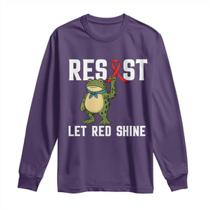 Resist Frog AIDS Awareness Long Sleeve Shirt Funny Portland Activist Meme HIV Support Red Ribbon TS14 Purple Print Your Wear