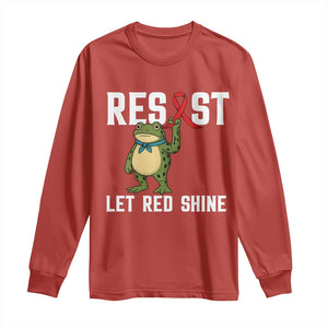 Resist Frog AIDS Awareness Long Sleeve Shirt Funny Portland Activist Meme HIV Support Red Ribbon TS14 Red Print Your Wear