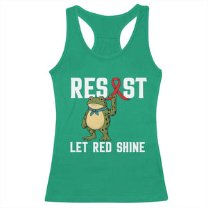 Resist Frog AIDS Awareness Racerback Tank Top Funny Portland Activist Meme HIV Support Red Ribbon TS14 Irish Green Print Your Wear