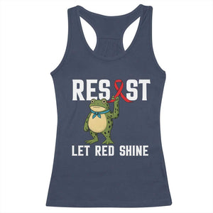 Resist Frog AIDS Awareness Racerback Tank Top Funny Portland Activist Meme HIV Support Red Ribbon TS14 Navy Print Your Wear