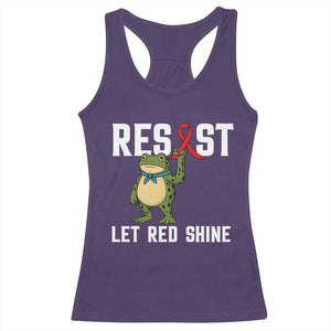 Resist Frog AIDS Awareness Racerback Tank Top Funny Portland Activist Meme HIV Support Red Ribbon TS14 Purple Print Your Wear