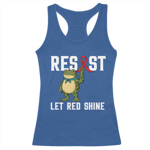 Resist Frog AIDS Awareness Racerback Tank Top Funny Portland Activist Meme HIV Support Red Ribbon TS14 Royal Blue Print Your Wear