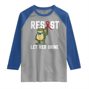 Resist Frog AIDS Awareness Raglan Shirt Funny Portland Activist Meme HIV Support Red Ribbon TS14 Sport Gray Royal Print Your Wear