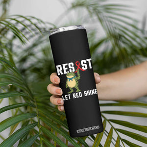 Resist Frog AIDS Awareness Skinny Tumbler Funny Portland Activist Meme HIV Support Red Ribbon TS14 Print Your Wear