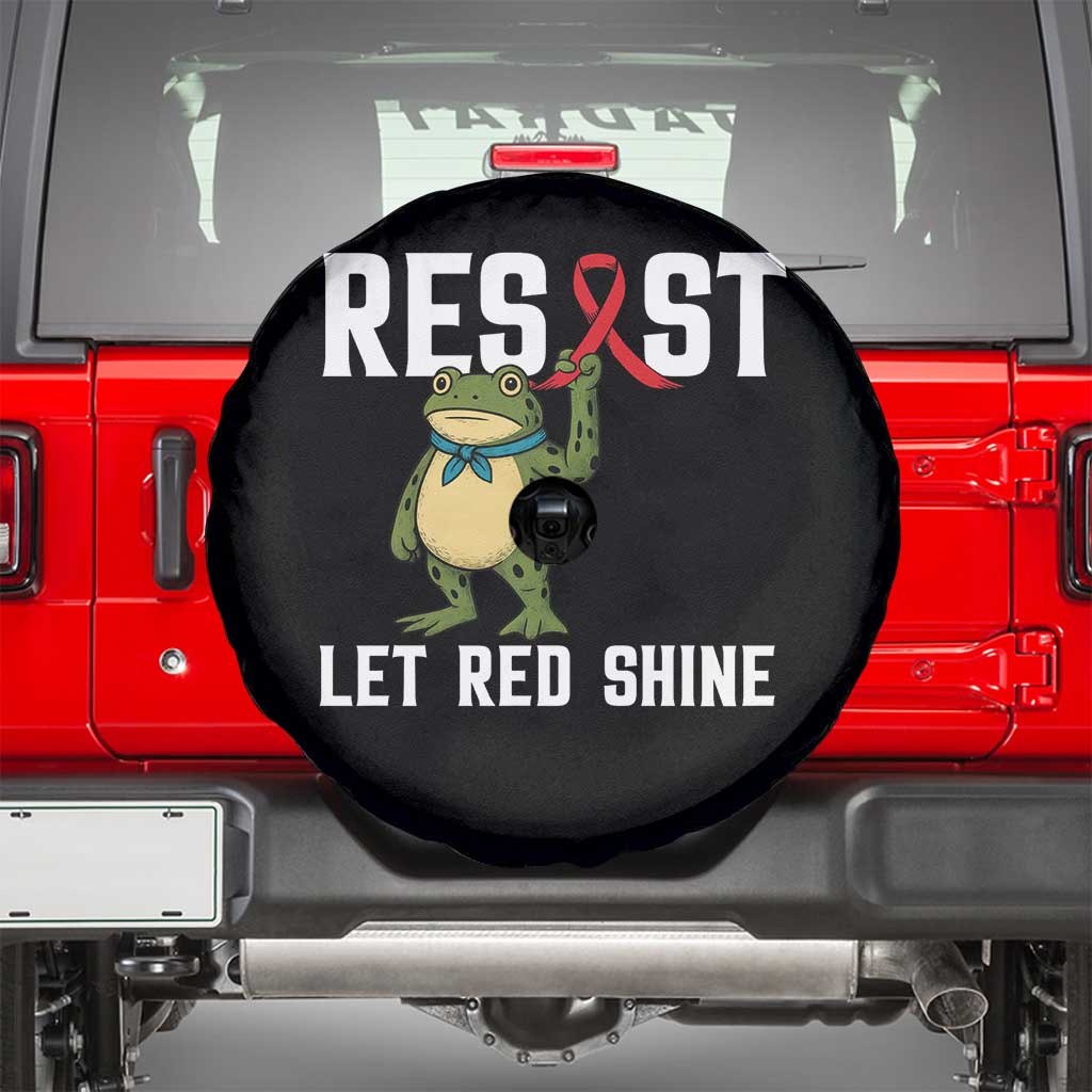 Resist Frog AIDS Awareness Spare Tire Cover Funny Portland Activist Meme HIV Support Red Ribbon TS14 Black Print Your Wear