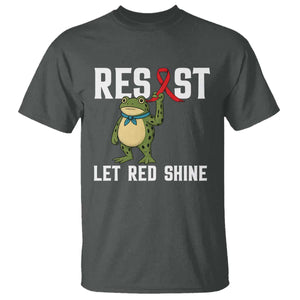 Resist Frog AIDS Awareness T Shirt Funny Portland Activist Meme HIV Support Red Ribbon TS14 Dark Heather Print Your Wear
