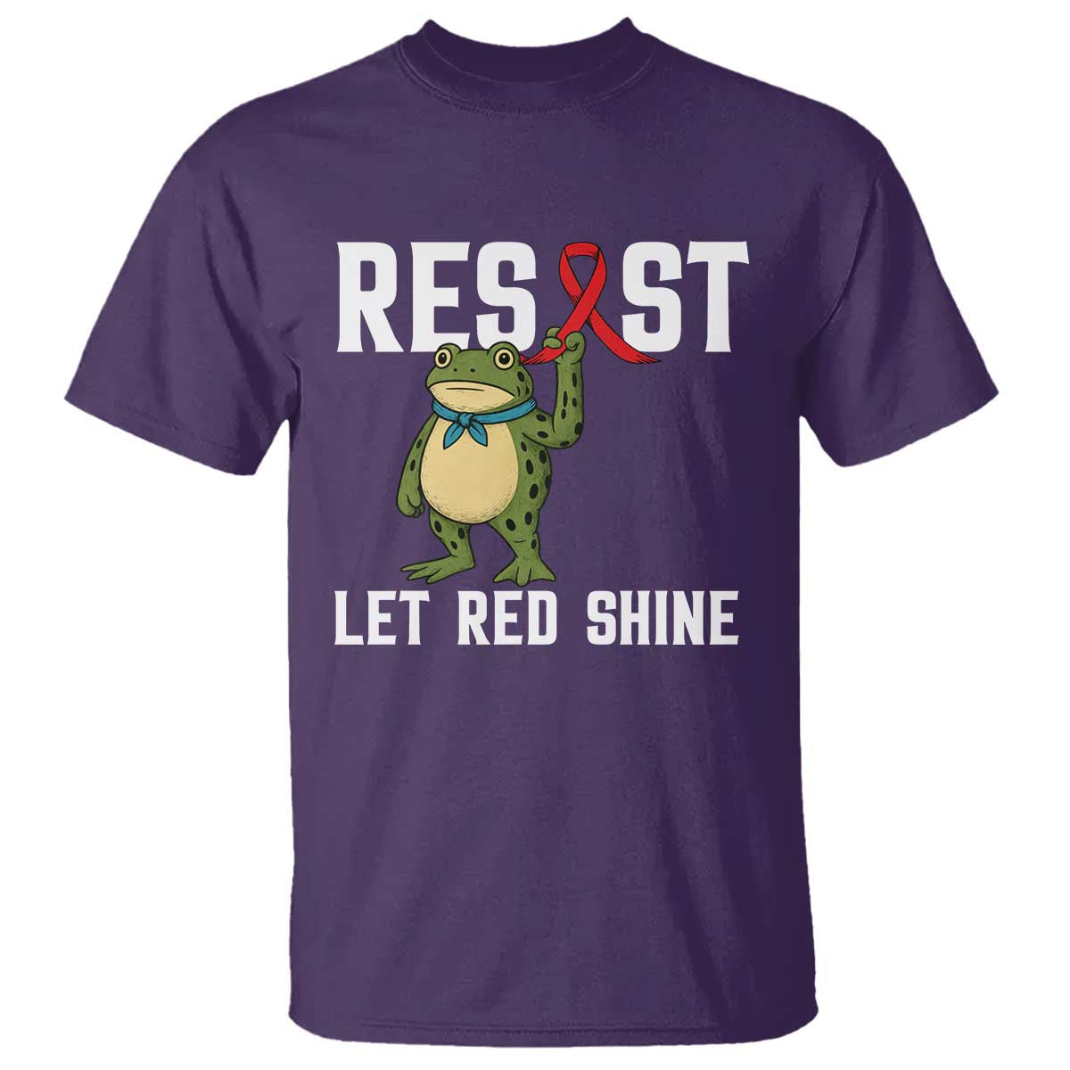 Resist Frog AIDS Awareness T Shirt Funny Portland Activist Meme HIV Support Red Ribbon TS14 Purple Print Your Wear