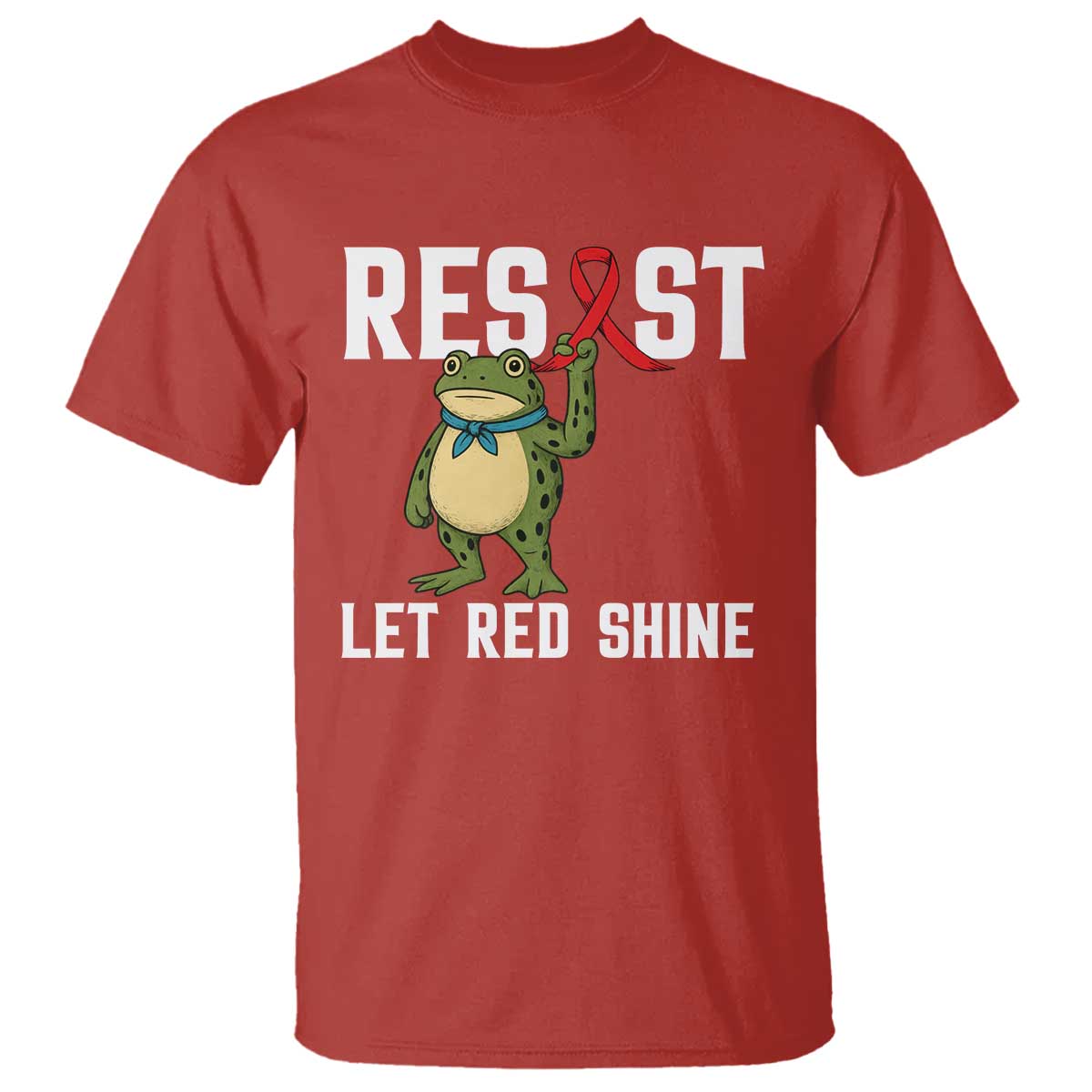 Resist Frog AIDS Awareness T Shirt Funny Portland Activist Meme HIV Support Red Ribbon TS14 Red Print Your Wear
