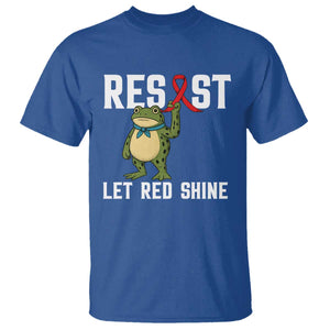 Resist Frog AIDS Awareness T Shirt Funny Portland Activist Meme HIV Support Red Ribbon TS14 Royal Blue Print Your Wear