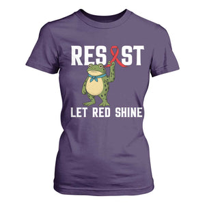 Resist Frog AIDS Awareness T Shirt For Women Funny Portland Activist Meme HIV Support Red Ribbon TS14 Purple Print Your Wear