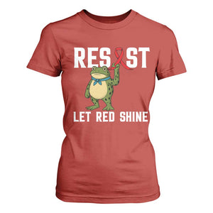 Resist Frog AIDS Awareness T Shirt For Women Funny Portland Activist Meme HIV Support Red Ribbon TS14 Red Print Your Wear
