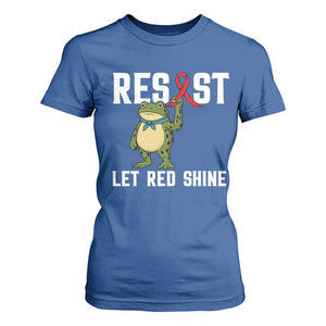 Resist Frog AIDS Awareness T Shirt For Women Funny Portland Activist Meme HIV Support Red Ribbon TS14 Royal Blue Print Your Wear