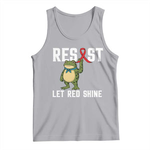 Resist Frog AIDS Awareness Tank Top Funny Portland Activist Meme HIV Support Red Ribbon TS14 Athletic Heather Print Your Wear