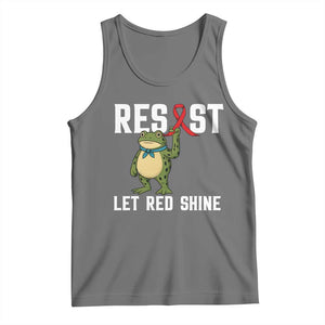 Resist Frog AIDS Awareness Tank Top Funny Portland Activist Meme HIV Support Red Ribbon TS14 Black Heather Print Your Wear