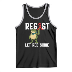 Resist Frog AIDS Awareness Tank Top Funny Portland Activist Meme HIV Support Red Ribbon TS14 Black Athletic Heather Print Your Wear