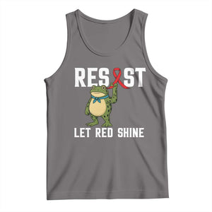 Resist Frog AIDS Awareness Tank Top Funny Portland Activist Meme HIV Support Red Ribbon TS14 Deep Heather Print Your Wear