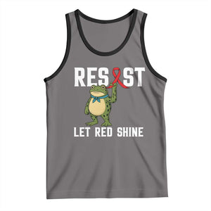 Resist Frog AIDS Awareness Tank Top Funny Portland Activist Meme HIV Support Red Ribbon TS14 Deep Heather Black Print Your Wear