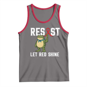 Resist Frog AIDS Awareness Tank Top Funny Portland Activist Meme HIV Support Red Ribbon TS14 Deep Heather Red Print Your Wear