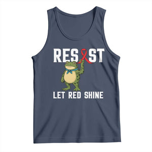 Resist Frog AIDS Awareness Tank Top Funny Portland Activist Meme HIV Support Red Ribbon TS14 Navy Print Your Wear