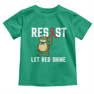 Resist Frog AIDS Awareness Toddler T Shirt Funny Portland Activist Meme HIV Support Red Ribbon TS14 Irish Green Print Your Wear