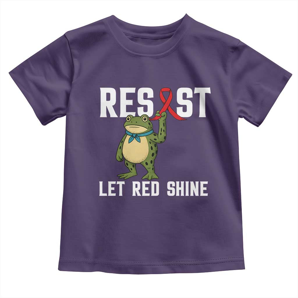 Resist Frog AIDS Awareness Toddler T Shirt Funny Portland Activist Meme HIV Support Red Ribbon TS14 Purple Print Your Wear