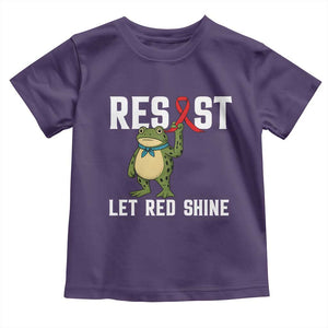 Resist Frog AIDS Awareness Toddler T Shirt Funny Portland Activist Meme HIV Support Red Ribbon TS14 Purple Print Your Wear