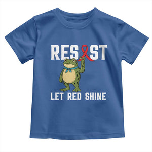 Resist Frog AIDS Awareness Toddler T Shirt Funny Portland Activist Meme HIV Support Red Ribbon TS14 Royal Blue Print Your Wear