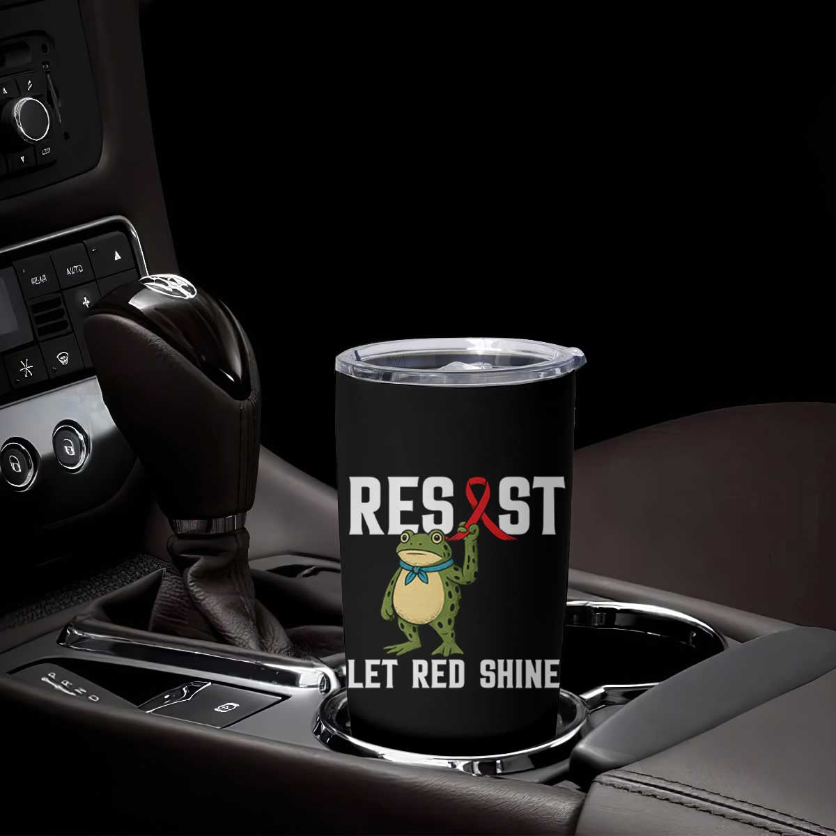 Resist Frog AIDS Awareness Tumbler Cup Funny Portland Activist Meme HIV Support Red Ribbon TS14 Print Your Wear