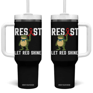 Resist Frog AIDS Awareness Tumbler With Handle Funny Portland Activist Meme HIV Support Red Ribbon TS14 One Size: 40 oz Black Print Your Wear
