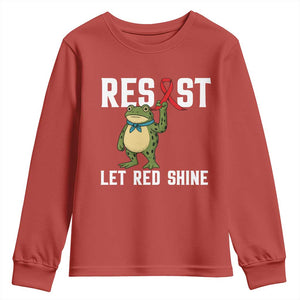 Resist Frog AIDS Awareness Youth Sweatshirt Funny Portland Activist Meme HIV Support Red Ribbon TS14 Red Print Your Wear