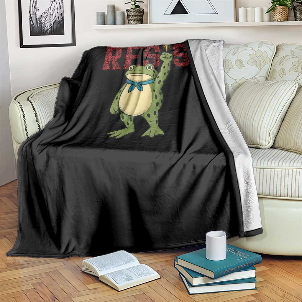 Resist Frog AIDS Awareness Throw Blanket Portland Activist Political Meme HIV Support Red Ribbon TS14 Print Your Wear