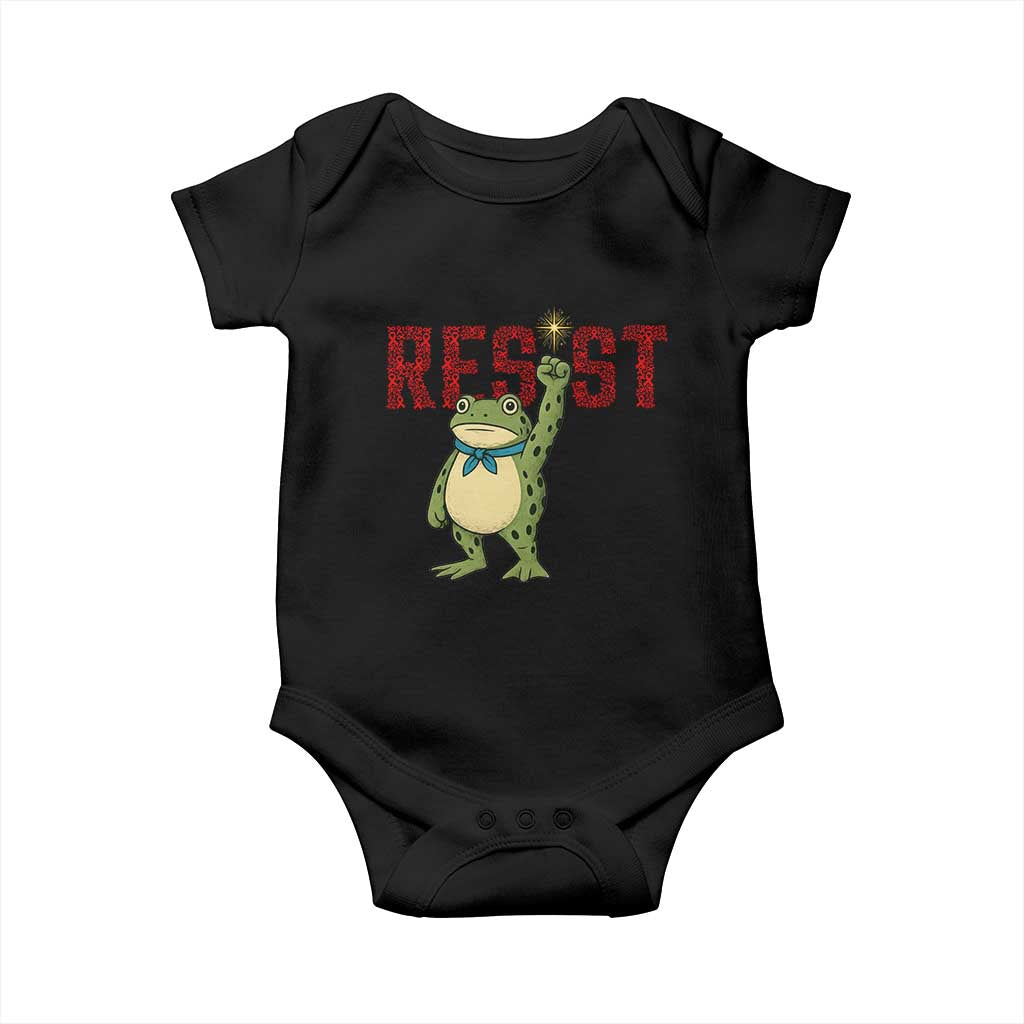 Resist Frog AIDS Awareness Baby Onesie Portland Activist Political Meme HIV Support Red Ribbon TS14 Black Print Your Wear